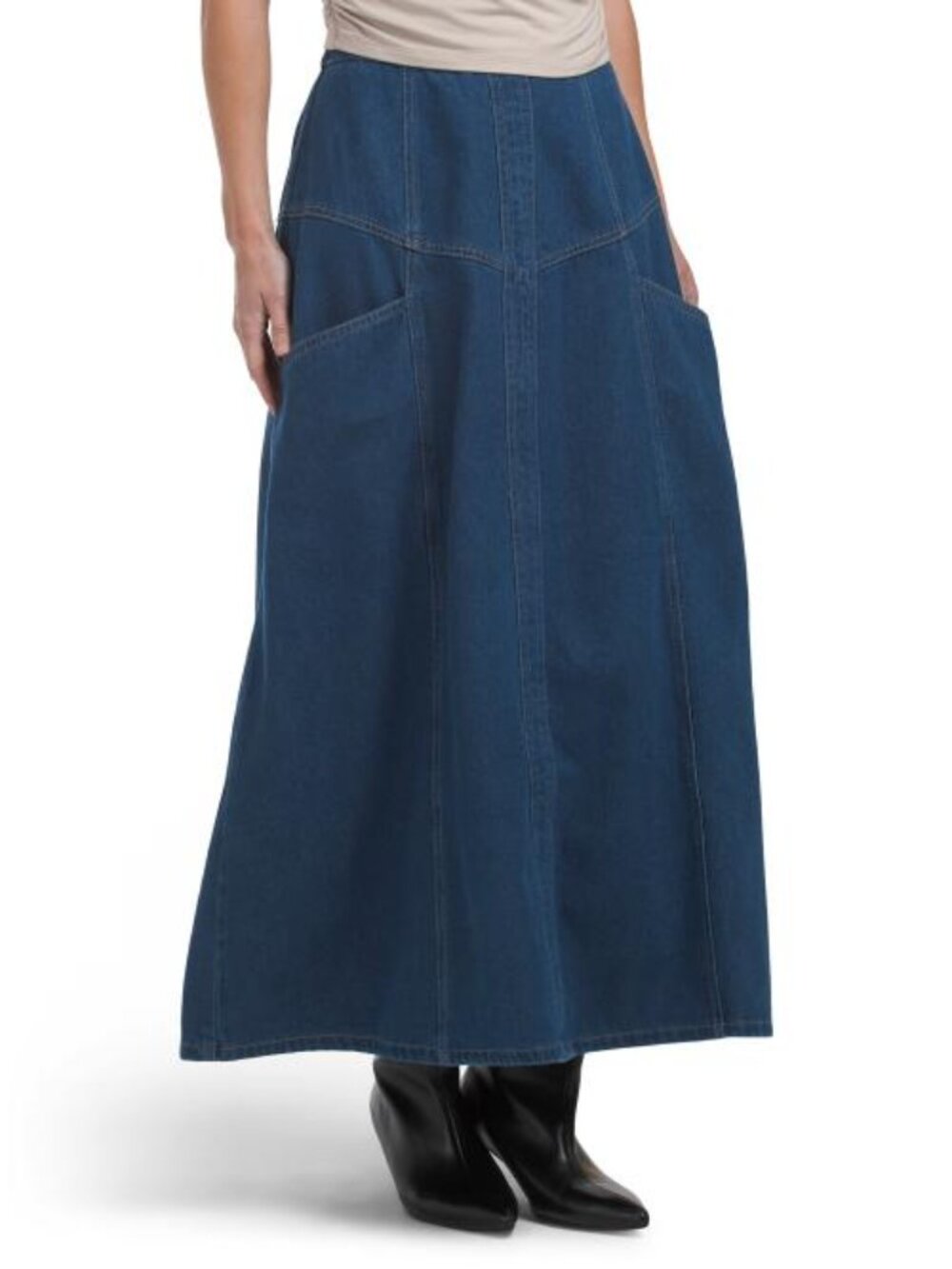 SOLITAIRE Denim Maxi Skirt